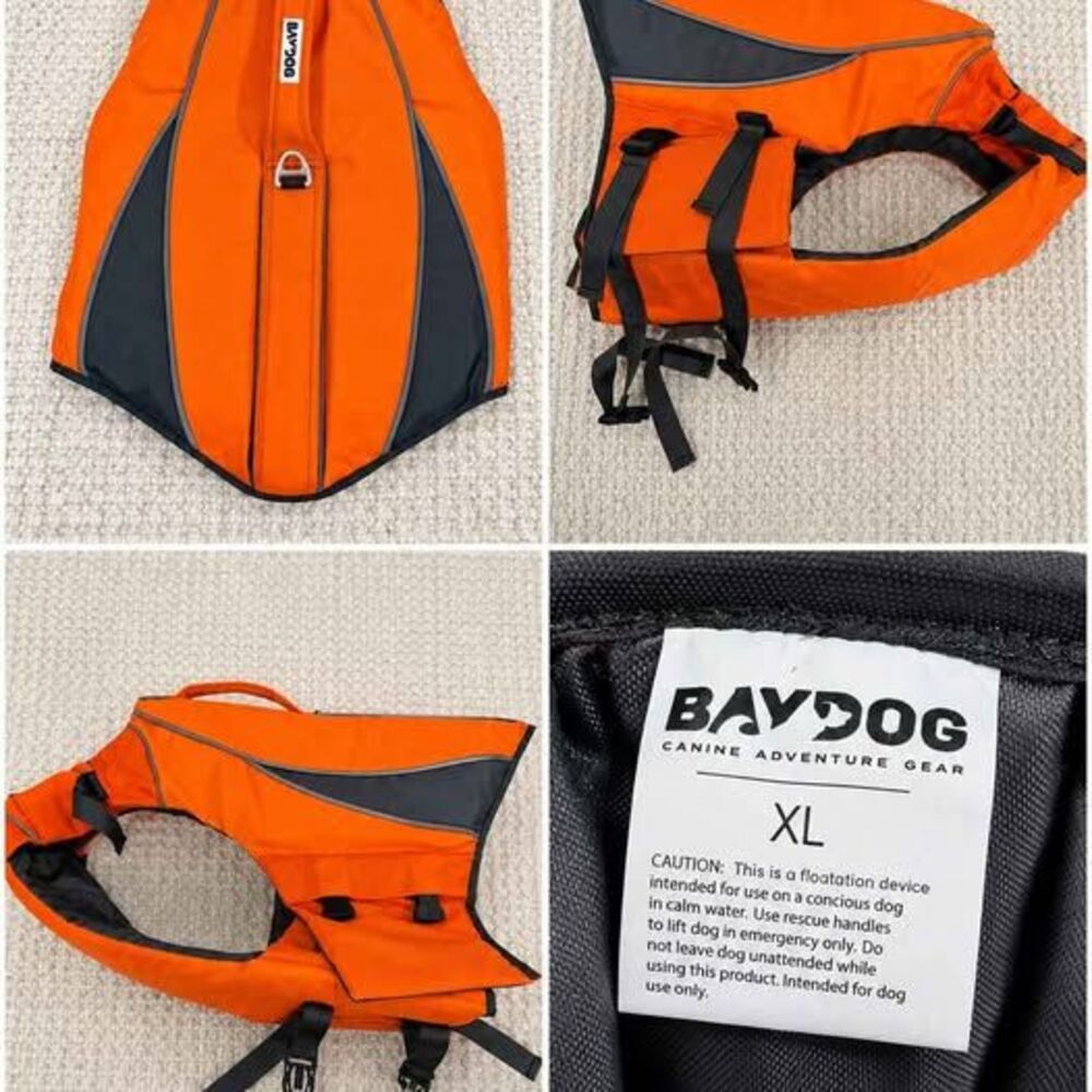 BAYDOG XL Dog Life Jacket – Bright Orange – Excellent Condition
